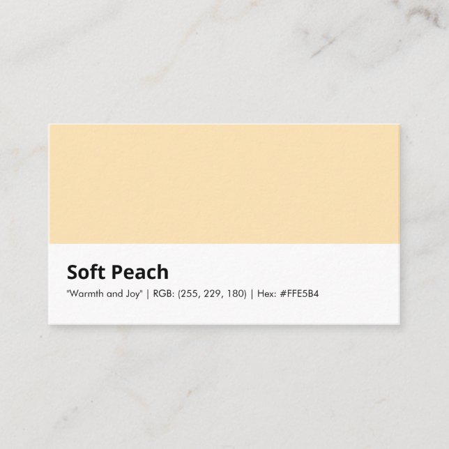Soft Peach | "Warmth and Joy" Business Card (Front)