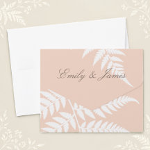 Soft Peach White Fern Elegant Wedding