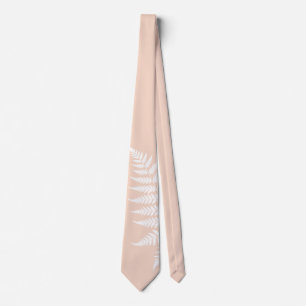 Soft Peach White Fern Simply Elegant Wedding Tie