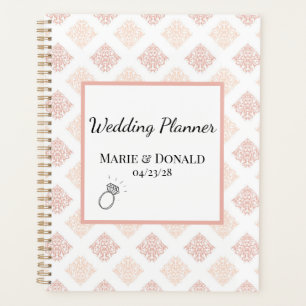Soft Peachy Blush Damask Planner