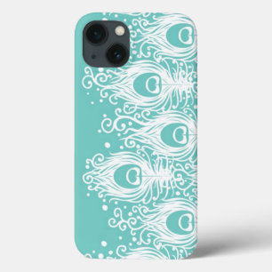 Soft peacock feathers iPhone 13 case
