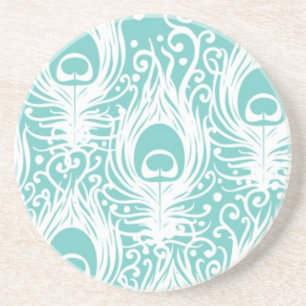 Soft peacock feathers coaster