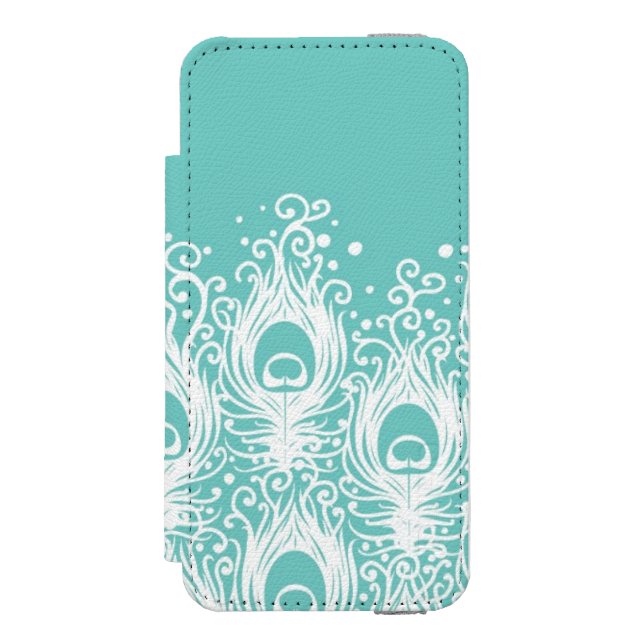 Soft peacock feathers incipio iPhone wallet case (Folio Front)