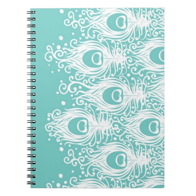 Soft peacock feathers notebook (Front)