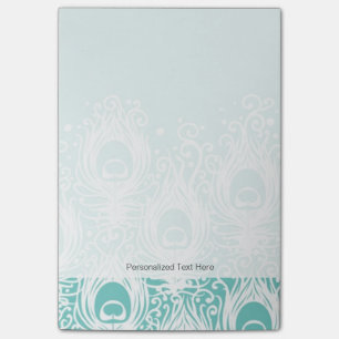 Soft peacock feathers post-it notes