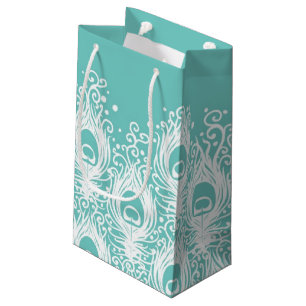 Soft peacock feathers small gift bag