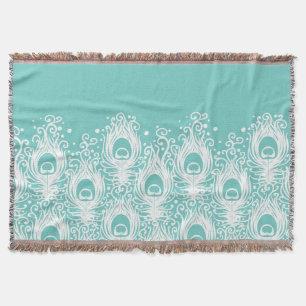 Soft peacock feathers throw blanket