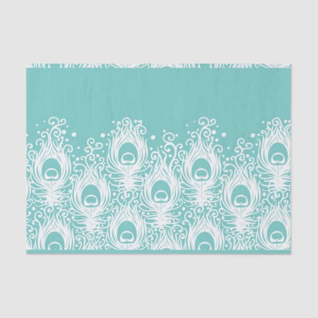 Soft peacock feathers tissue paper (Front)