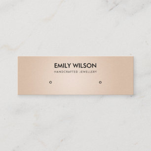 SOFT PEARL BLUSH PEACH STUD EARRING DISPLAY LOGO MINI BUSINESS CARD