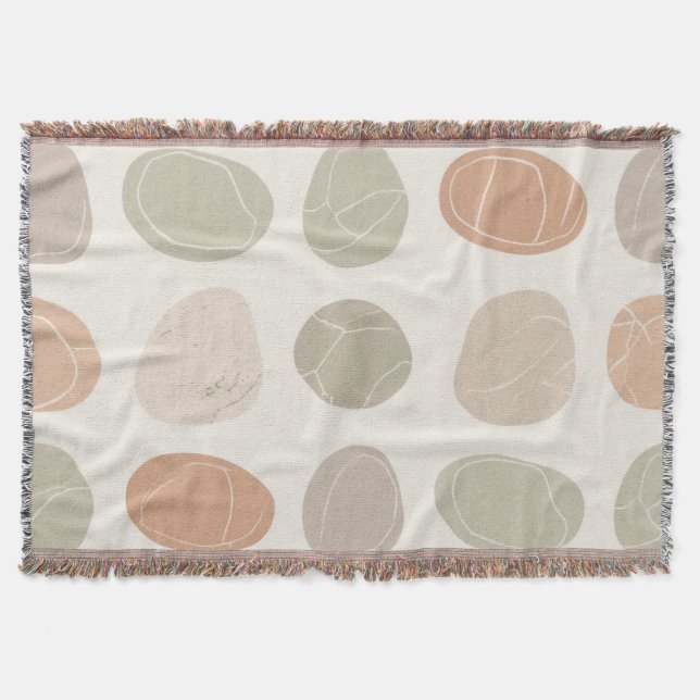 Soft Pebbles Grid Blanket Cosy Earth-Inspired  (Front)