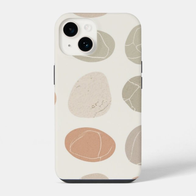 Soft Pebbles Grid Phone Case – Organic Minimalist  (Back)
