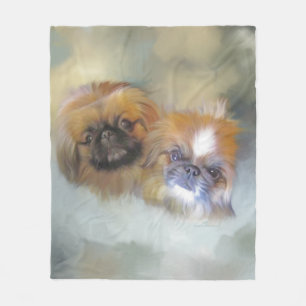 Soft Pekingese Duo Fleece Blanket
