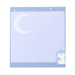 Soft Penguin Night Notepad   Calm Pastel Memo Pad