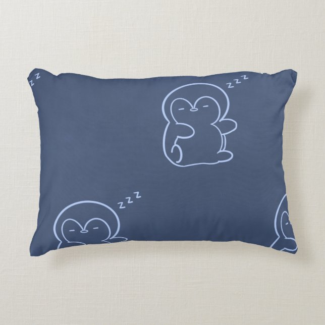 Soft Penguin Night Pillow | Calm Cozy Sleep Design (Front)