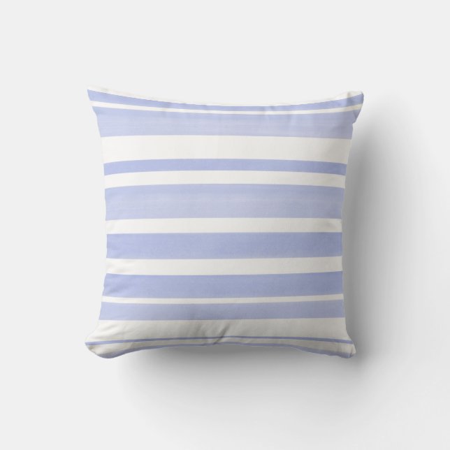 Soft Periwinkle White Stripes 2 Cushion (Front)