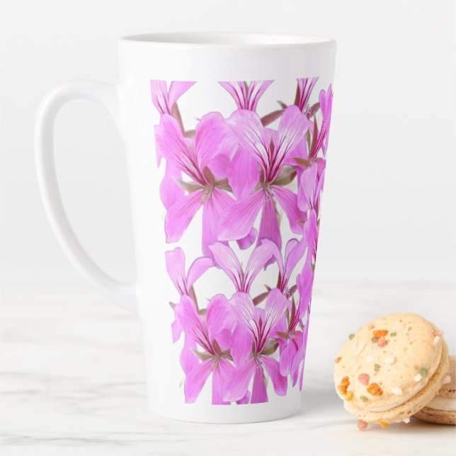Soft Petals – Pink Floral Latte Mug (In Situ)