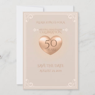 Soft Pink 50th Anniversary Invite