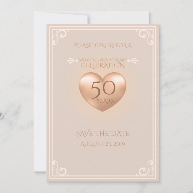 Soft Pink 50th Anniversary Invite (Front)