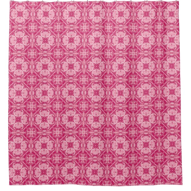 Soft Pink Abstract Floral Mandala Pattern  Shower Curtain (Front)