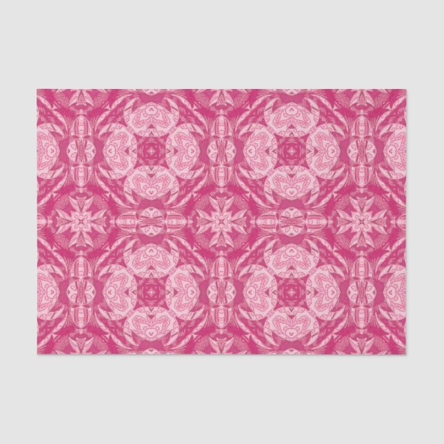 Soft Pink Abstract Floral Mandala Pattern  Tissue Paper (Front)
