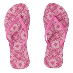 Soft Pink Abstract Floral Pattern Thongs