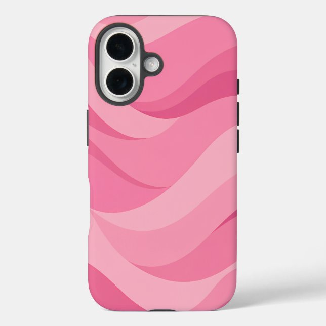 Soft Pink Abstract Waves Pattern Case-Mate iPhone Case (Back)