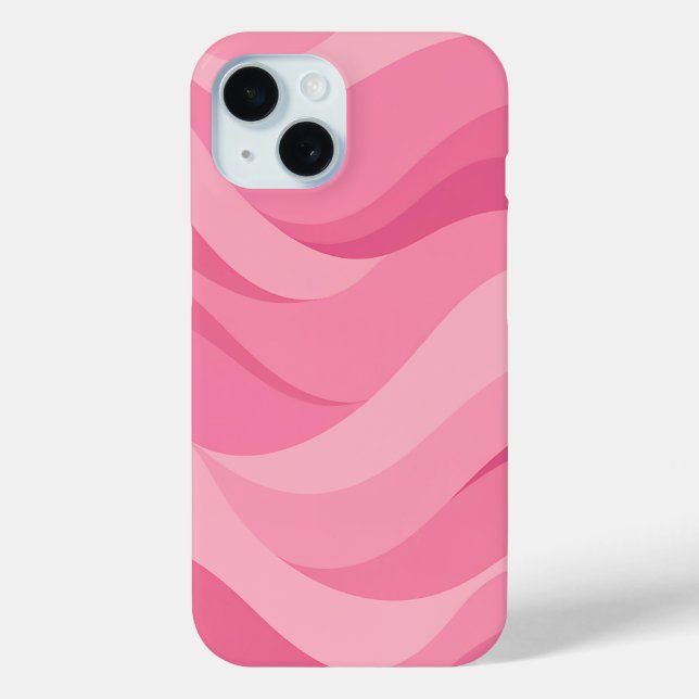 Soft Pink Abstract Waves Pattern Case-Mate iPhone Case (Back)