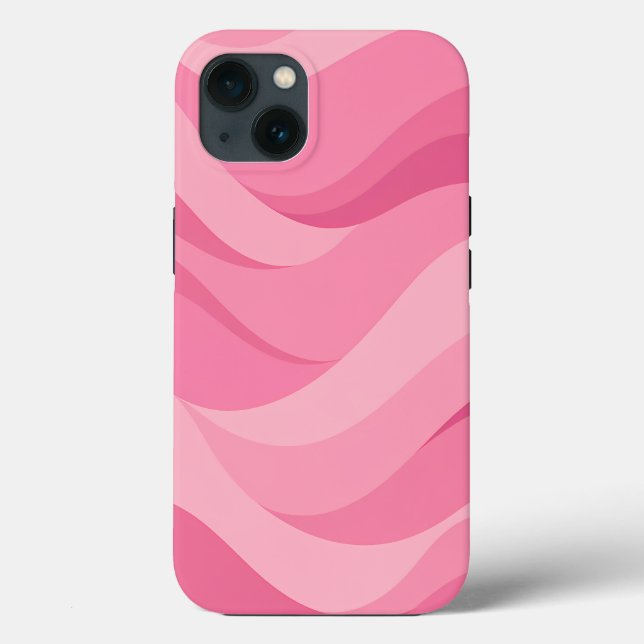 Soft Pink Abstract Waves Pattern Case-Mate iPhone Case (Back)
