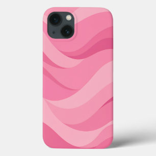 Soft Pink Abstract Waves Pattern iPhone 13 Case
