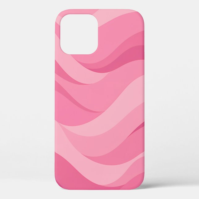 Soft Pink Abstract Waves Pattern Case-Mate iPhone Case (Back)