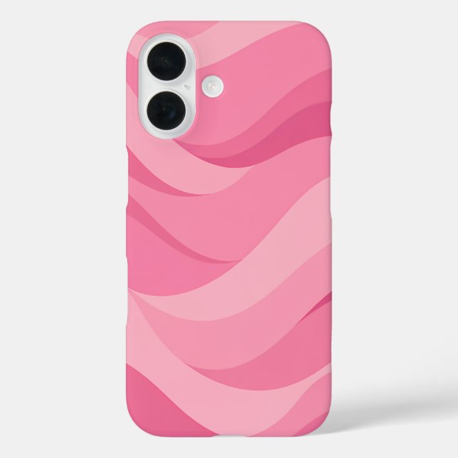 Soft Pink Abstract Waves Pattern Case-Mate iPhone Case (Back)