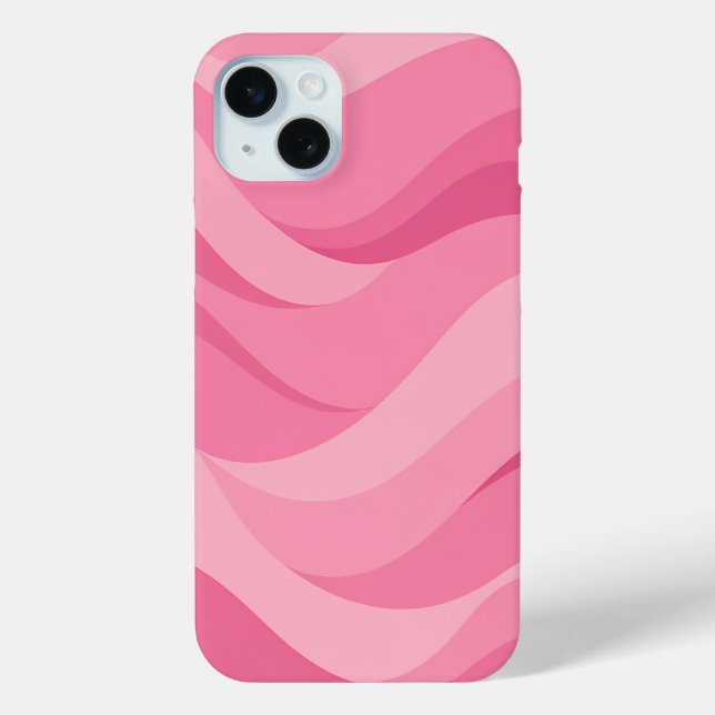 Soft Pink Abstract Waves Pattern Case-Mate iPhone Case (Back)