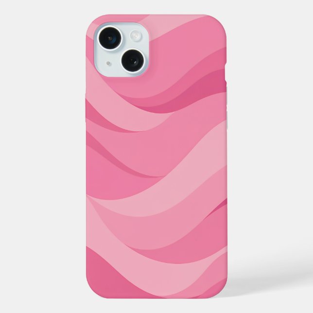 Soft Pink Abstract Waves Pattern iPhone Case (Back)