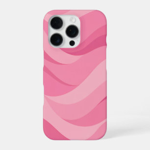 Soft Pink Abstract Waves Pattern iPhone 16 Pro Case
