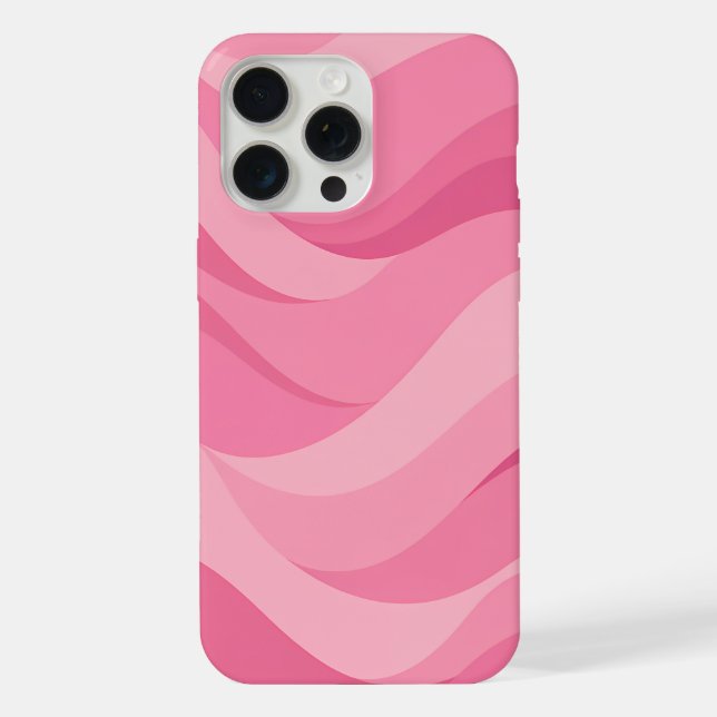 Soft Pink Abstract Waves Pattern iPhone Case (Back)
