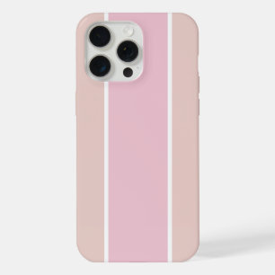 Soft Pink and Beige Vertical Stripe Pattern iPhone 15 Pro Max Case