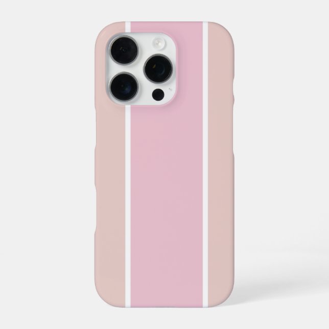 Soft Pink and Beige Vertical Stripe Pattern iPhone Case (Back)