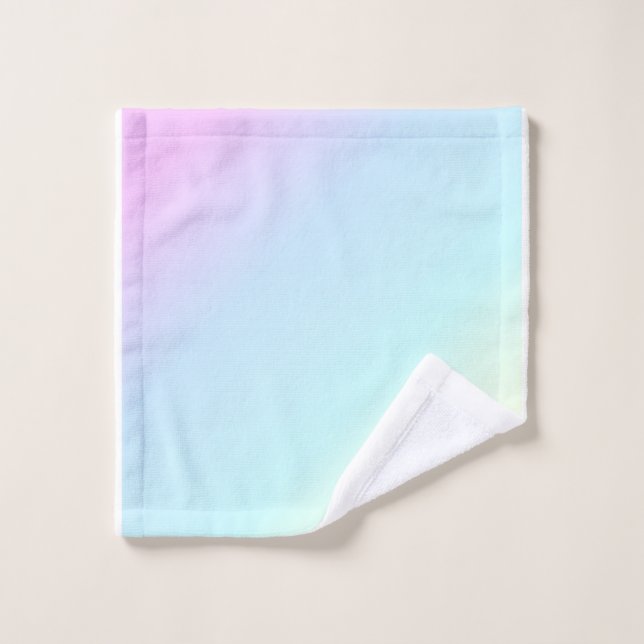 Soft Pink and Blue Gradient Bath Towel Set (Wash Cloth)