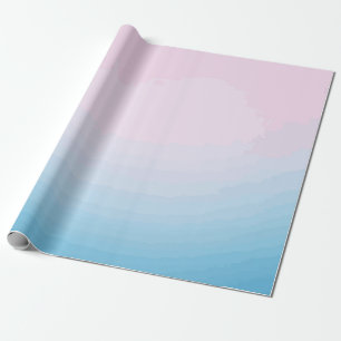 Soft Pink and Blue Gradient Design Wrapping Paper
