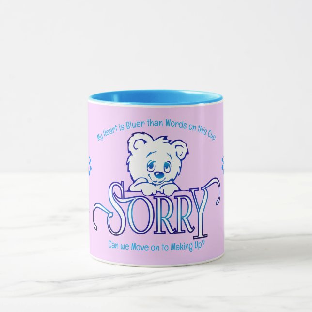 Soft Pink and Blue SORRY Mug (Center)