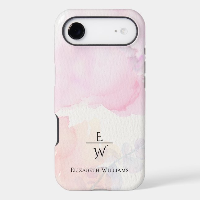 soft pink and gold marble glitter personalized  (Back)