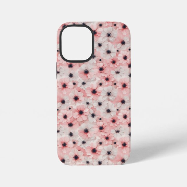 Soft Pink and White Anemone Flowers iPhone Case (Back)