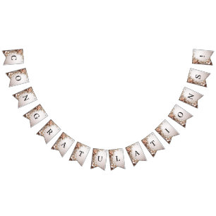 Soft Pink and White Flowers Bunting Flag