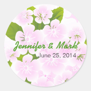 Soft Pink And White Flowers Classic Round Sticker