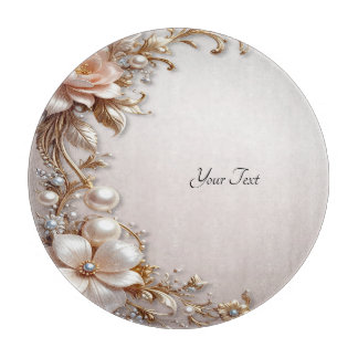 Soft Pink and White Flowers Cutting Board