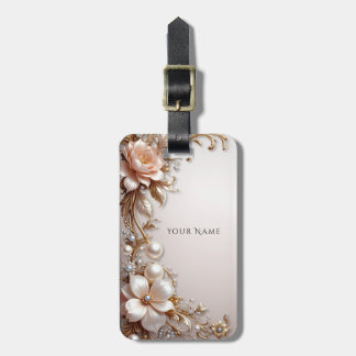 Soft Pink and White Flowers Luggage Tag