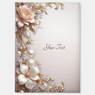 Soft Pink and White Flowers Magnet
