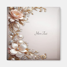 Soft Pink and White Flowers Magnet