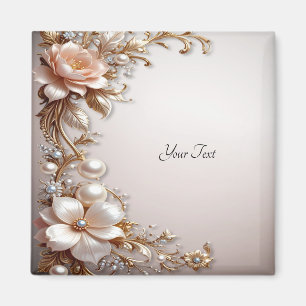 Soft Pink and White Flowers Magnet