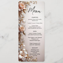 Soft Pink and White Flowers Menu